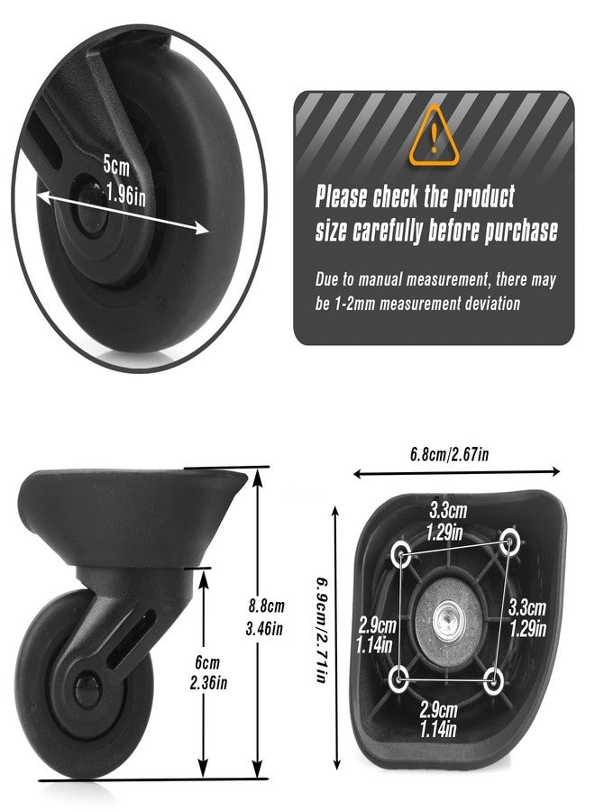 Zoofen Luggage Wheels Replacement 2 pcs Suitcase Replacement Wheels Wear-Resistant Carry On Spinner Casters (ZA-73) - Image 2